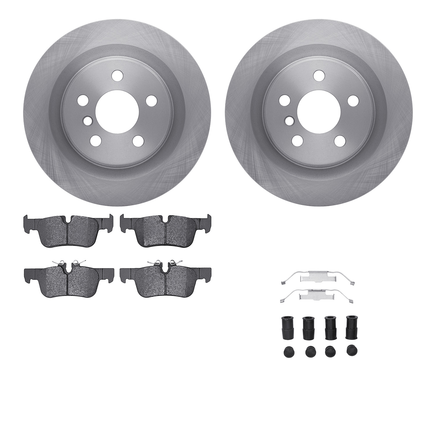 Dynamic Friction Company Rear Brake Rotors with 5000 Advanced Brake Pads includes Hardware 6512-31717