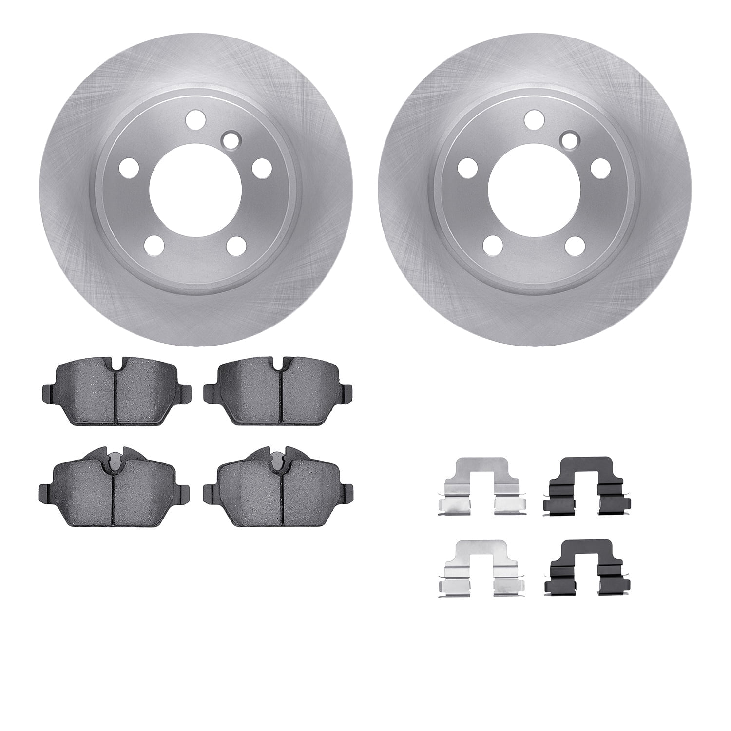 Dynamic Friction Company Rear Brake Rotors with 5000 Advanced Brake Pads includes Hardware 6512-32070