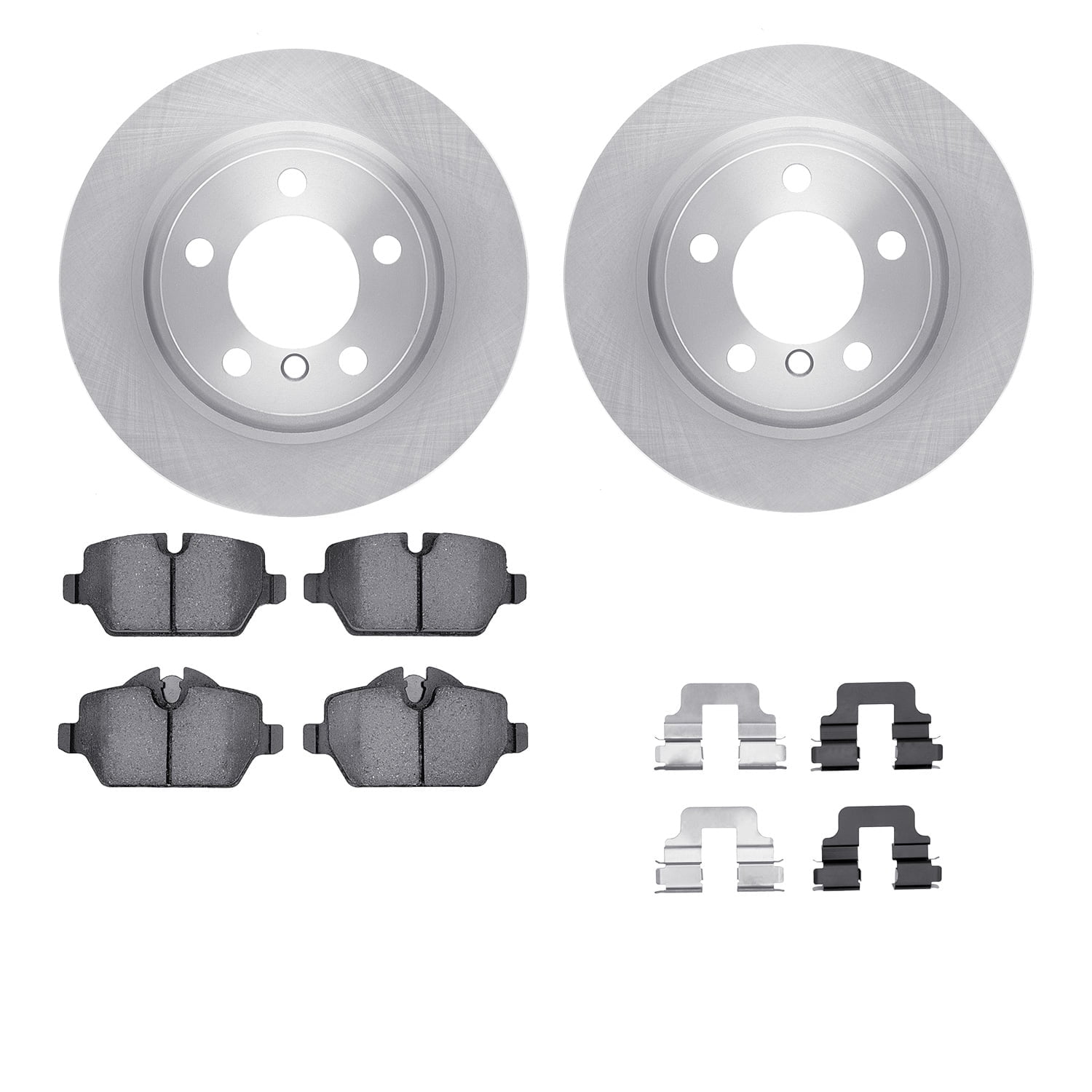 Dynamic Friction Company Rear Brake Rotors with 5000 Advanced Brake Pads includes Hardware 6512-32079