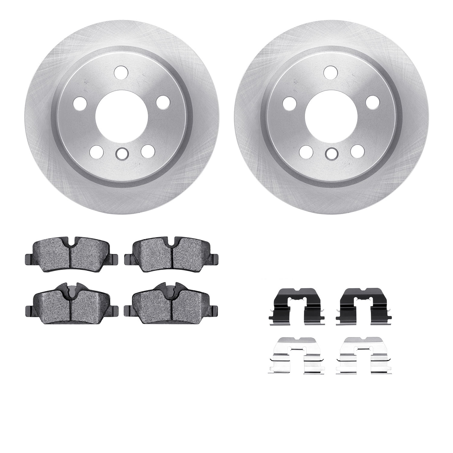 Dynamic Friction Company Rear Brake Rotors with 5000 Advanced Brake Pads includes Hardware 6512-32082