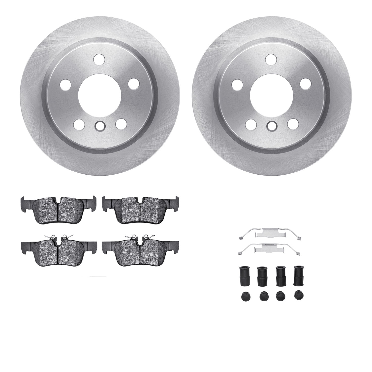 Dynamic Friction Company Rear Brake Rotors with 5000 Advanced Brake Pads includes Hardware 6512-32095