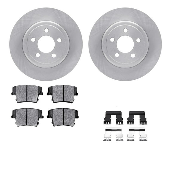 Dynamic Friction Company Rear Brake Rotors with 5000 Advanced Brake Pads includes Hardware 6512-39113