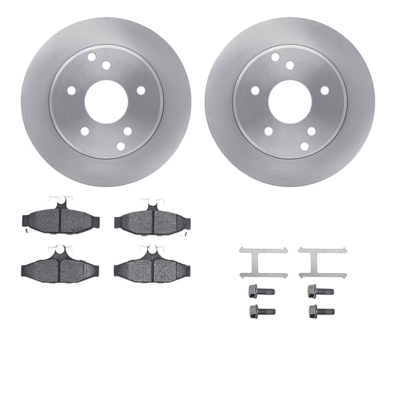 Dynamic Friction Company Rear Brake Rotors with 5000 Advanced Brake Pads includes Hardware 6512-47148