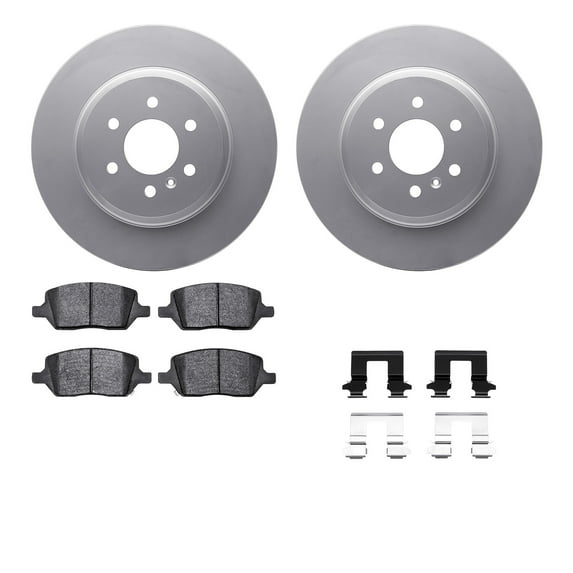 Dynamic Friction Company Rear Brake Rotors with 5000 Advanced Brake Pads includes Hardware 6512-49003