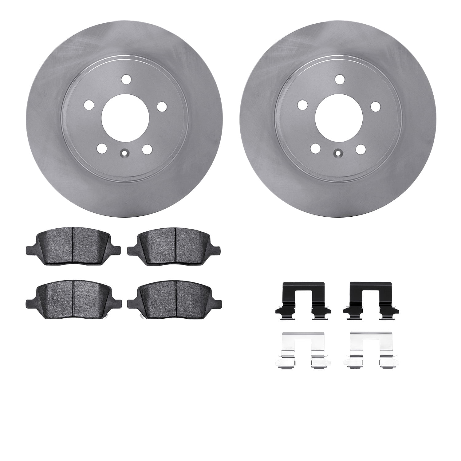 Dynamic Friction Company Rear Brake Rotors with 5000 Advanced Brake Pads includes Hardware 6512-52088