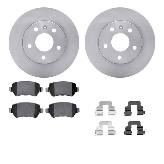 Dynamic Friction Company Rear Brake Rotors with 5000 Advanced Brake Pads includes Hardware 6512-53046