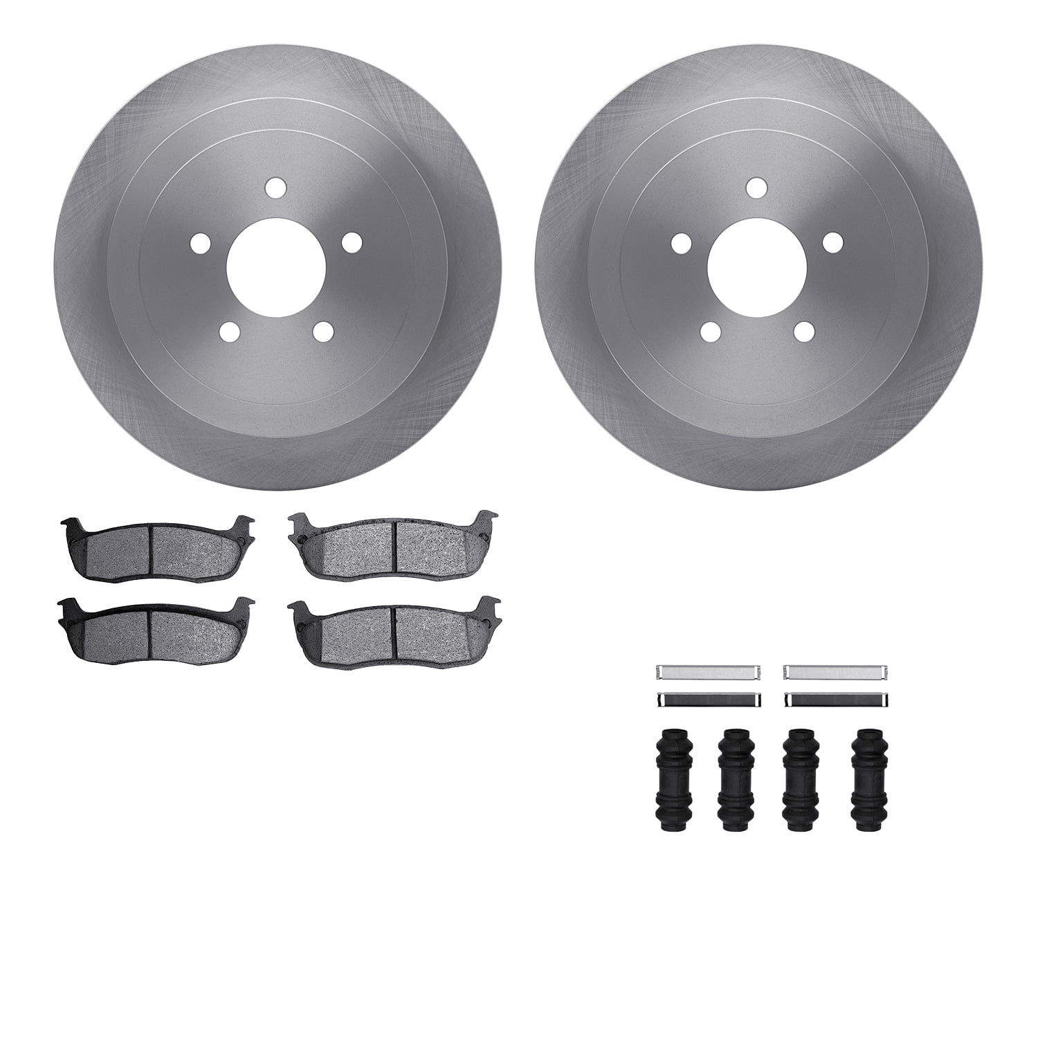Dynamic Friction Company Rear Brake Rotors with 5000 Advanced Brake Pads includes Hardware 6512-55020