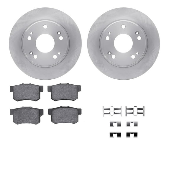 Dynamic Friction Company Rear Brake Rotors with 5000 Advanced Brake Pads includes Hardware 6512-59273