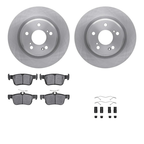 Dynamic Friction Company Rear Brake Rotors with 5000 Advanced Brake Pads includes Hardware 6512-59502
