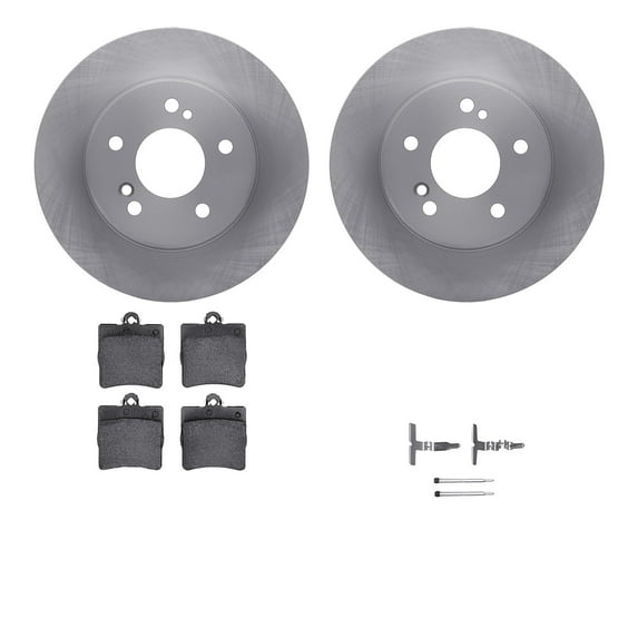 Dynamic Friction Company Rear Brake Rotors with 5000 Advanced Brake Pads includes Hardware 6512-63218