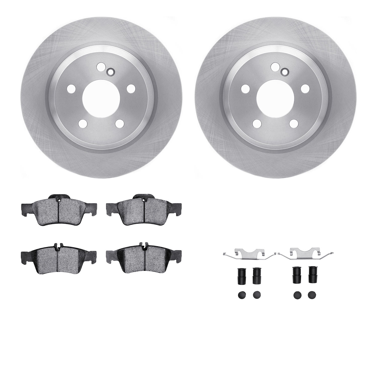 Dynamic Friction Company Rear Brake Rotors with 5000 Advanced Brake Pads includes Hardware 6512-63363