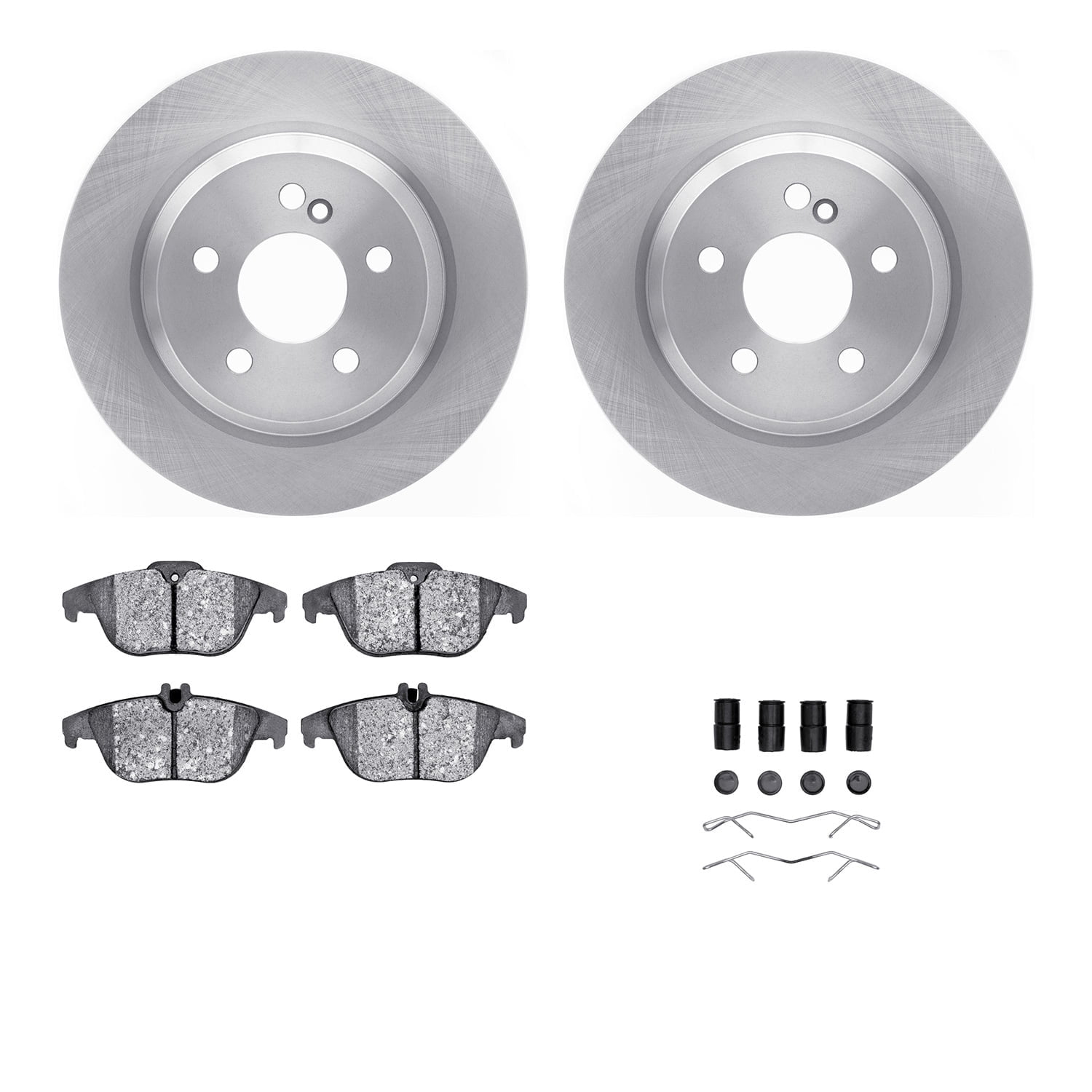 Dynamic Friction Company Rear Brake Rotors with 5000 Advanced Brake Pads includes Hardware 6512-63366