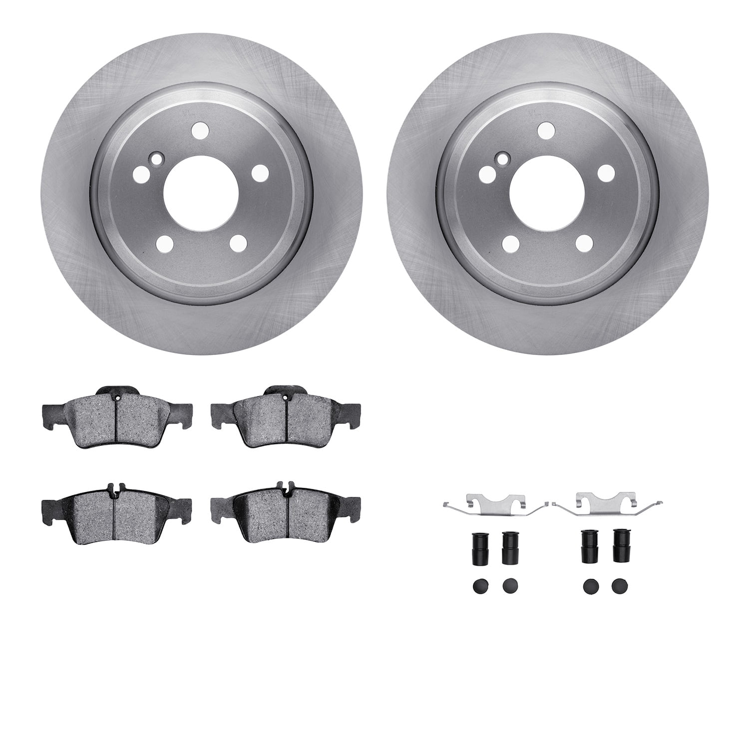 Dynamic Friction Company Rear Brake Rotors with 5000 Advanced Brake Pads includes Hardware 6512-63381