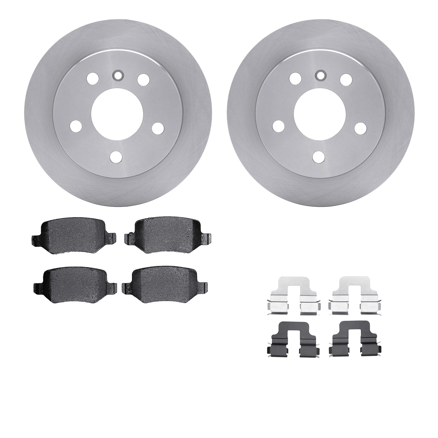 Dynamic Friction Company Rear Brake Rotors with 5000 Advanced Brake Pads includes Hardware 6512-63437