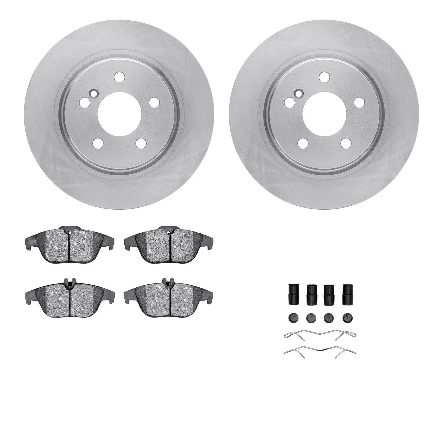 Dynamic Friction Company Rear Brake Rotors with 5000 Advanced Brake Pads includes Hardware 6512-63443