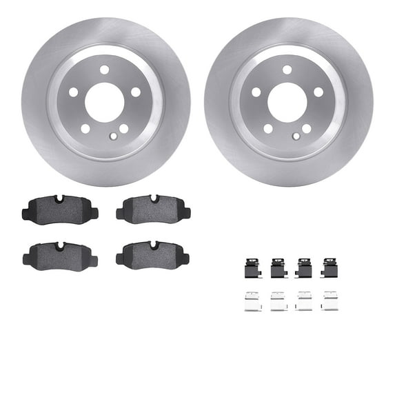 Dynamic Friction Company Rear Brake Rotors with 5000 Advanced Brake Pads includes Hardware 6512-63581