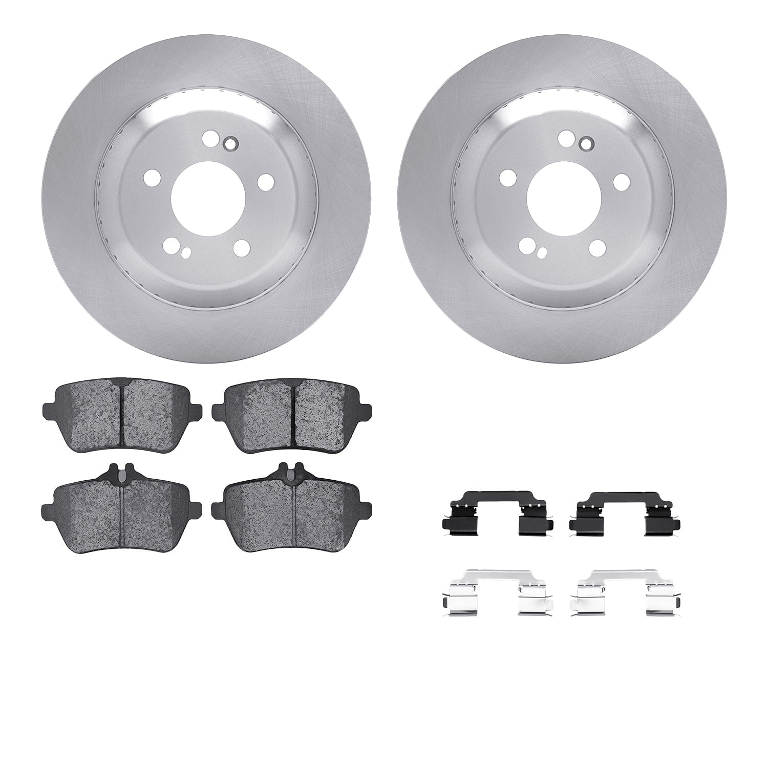 Dynamic Friction Company Rear Brake Rotors with 5000 Advanced Brake Pads includes Hardware 6512-63596
