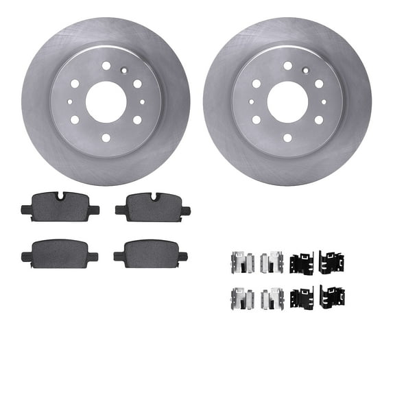 Dynamic Friction Company Rear Brake Rotors with 5000 Advanced Brake Pads includes Hardware 6512-63599