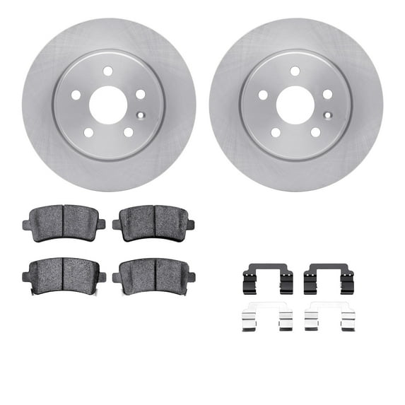 Dynamic Friction Company Rear Brake Rotors with 5000 Advanced Brake Pads includes Hardware 6512-65120
