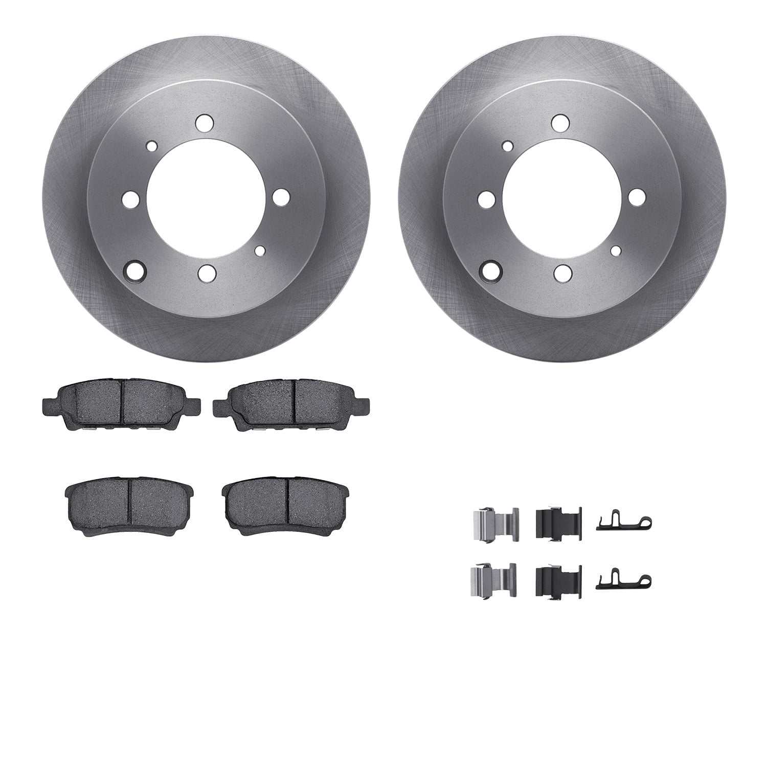 Dynamic Friction Company Rear Brake Rotors with 5000 Advanced Brake Pads includes Hardware 6512-72132