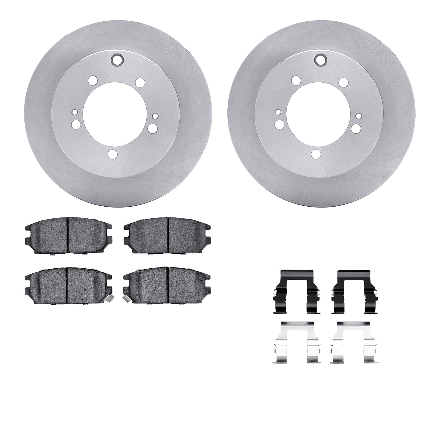Dynamic Friction Company Rear Brake Rotors with 5000 Advanced Brake Pads includes Hardware 6512-72176
