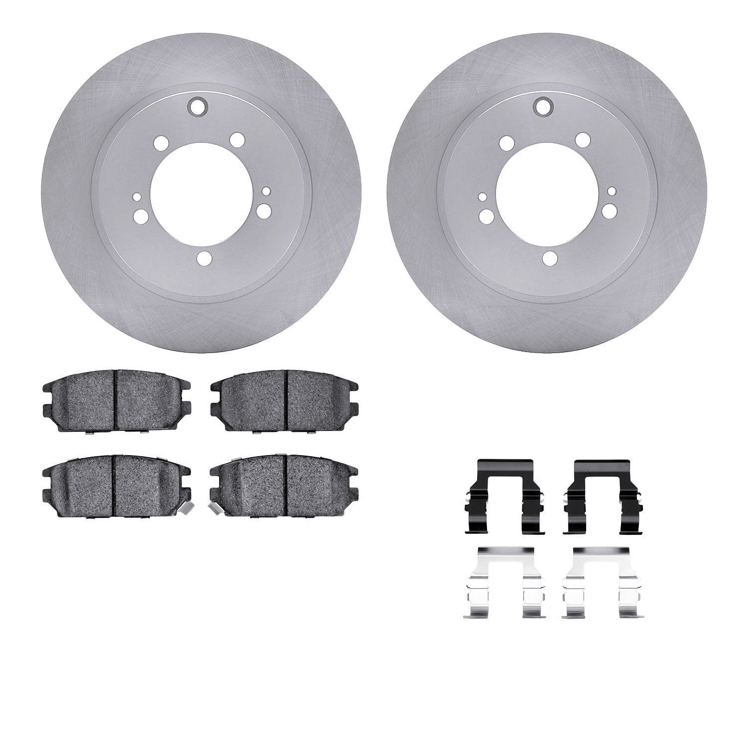 Dynamic Friction Company Rear Brake Rotors with 5000 Advanced Brake Pads includes Hardware 6512-72194