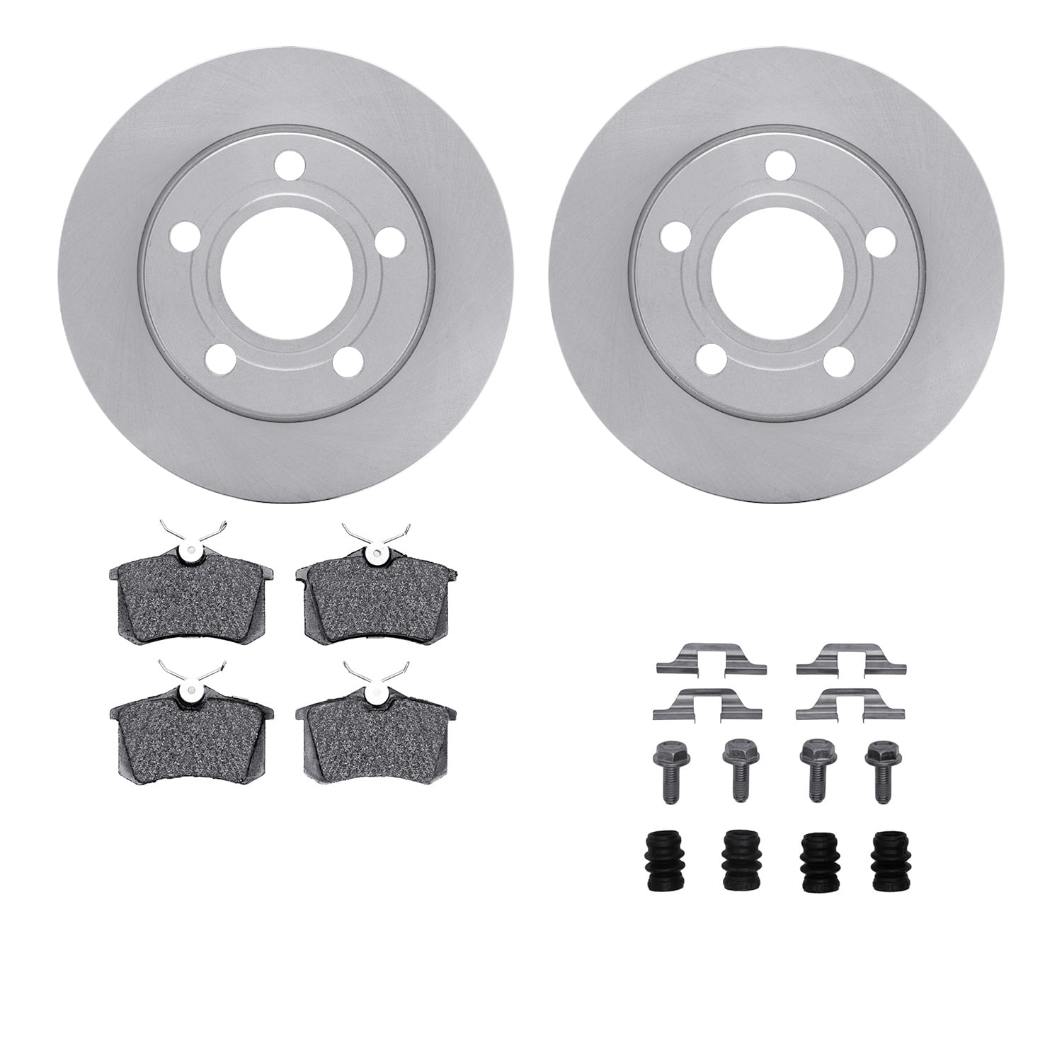 Dynamic Friction Company Rear Brake Rotors with 5000 Advanced Brake Pads includes Hardware 6512-73200