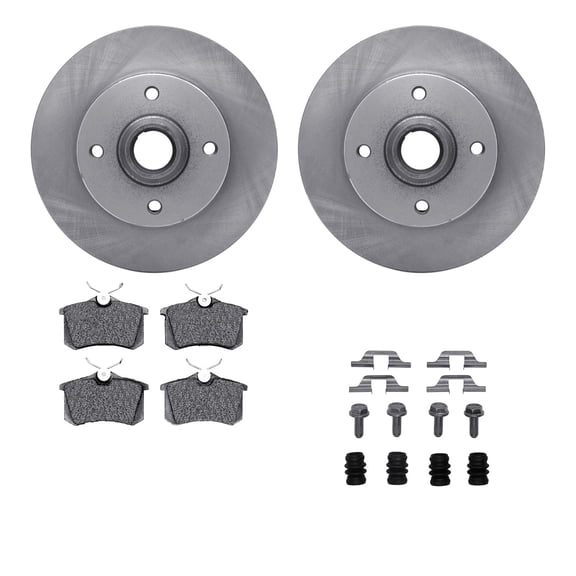 Dynamic Friction Company Rear Brake Rotors with 5000 Advanced Brake Pads includes Hardware 6512-74144