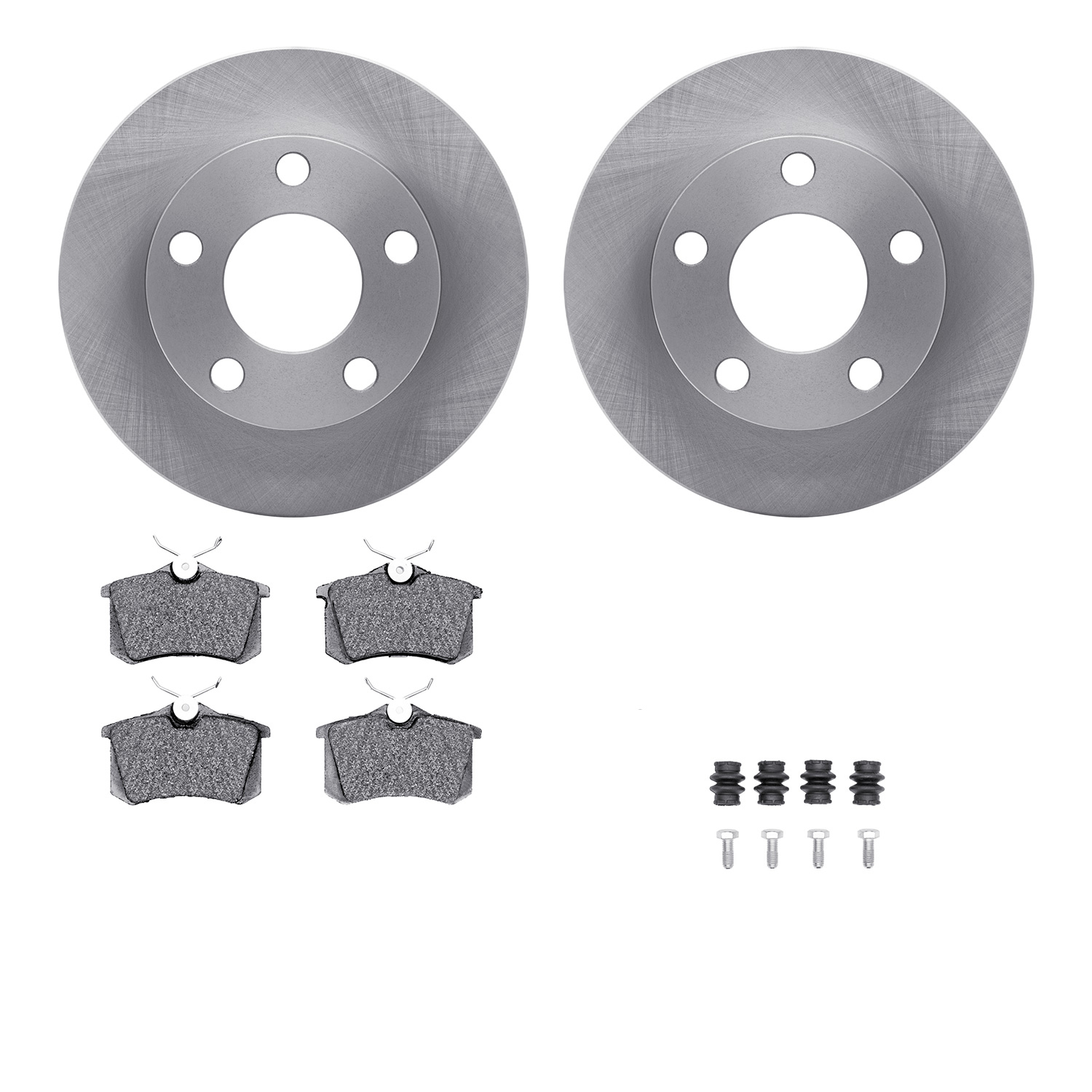Dynamic Friction Company Rear Brake Rotors with 5000 Advanced Brake Pads includes Hardware 6512-74181