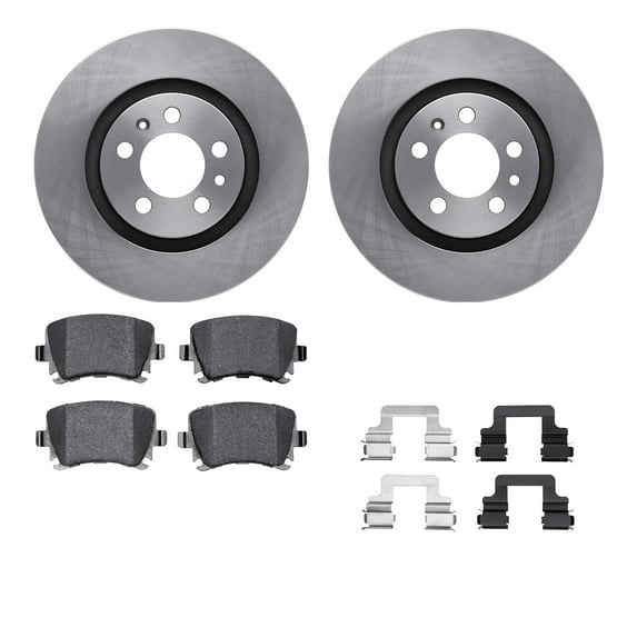 Dynamic Friction Company Rear Brake Rotors with 5000 Advanced Brake Pads includes Hardware 6512-74332