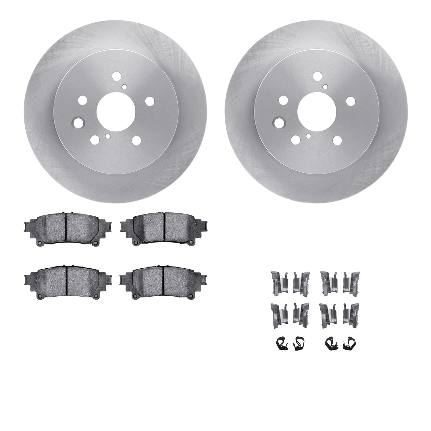 Dynamic Friction Company Rear Brake Rotors with 5000 Advanced Brake Pads includes Hardware 6512-75084