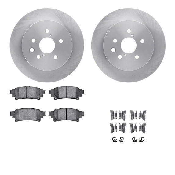 Dynamic Friction Company Rear Brake Rotors with 5000 Advanced Brake Pads includes Hardware 6512-75084