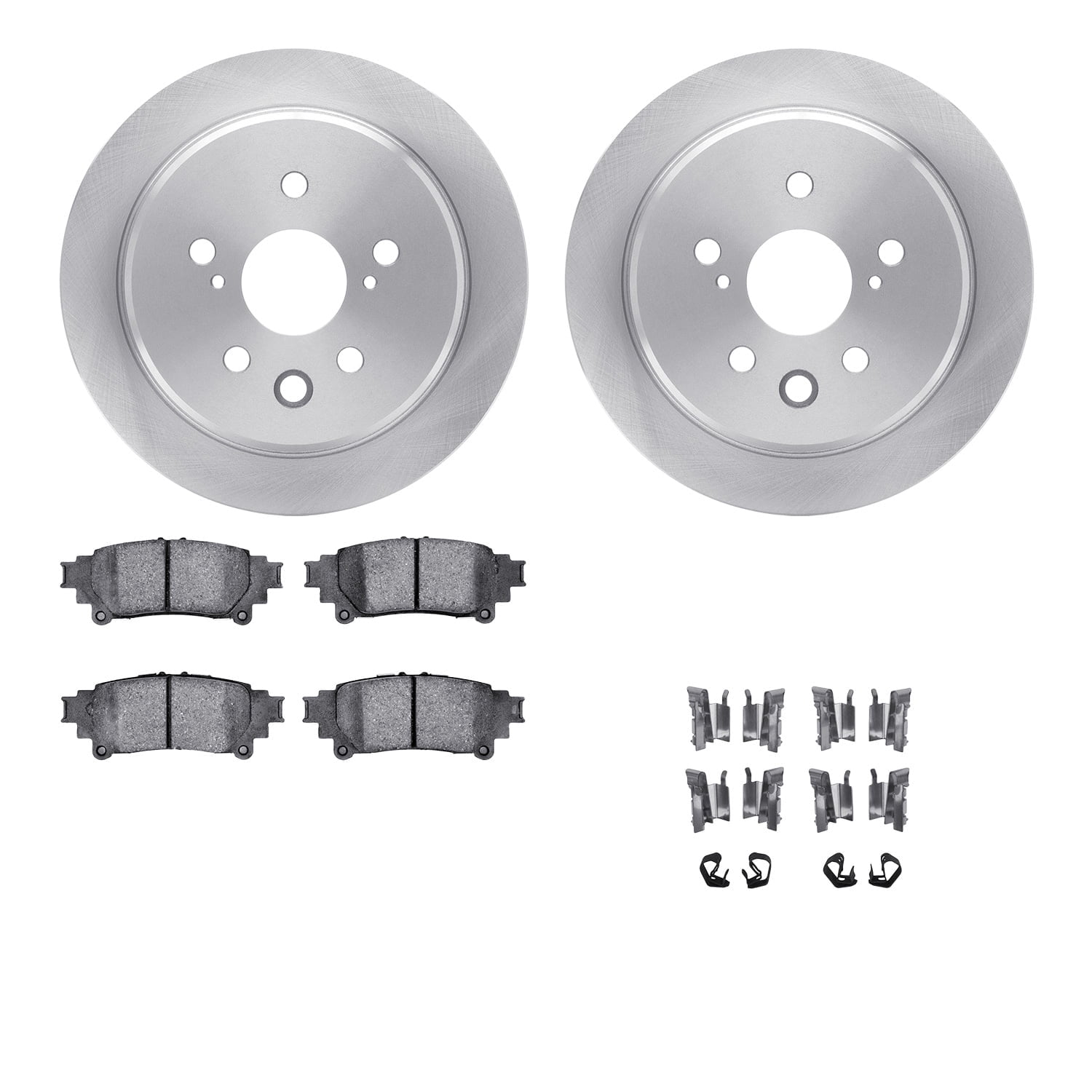Dynamic Friction Company Rear Brake Rotors with 5000 Advanced Brake Pads includes Hardware 6512-75090