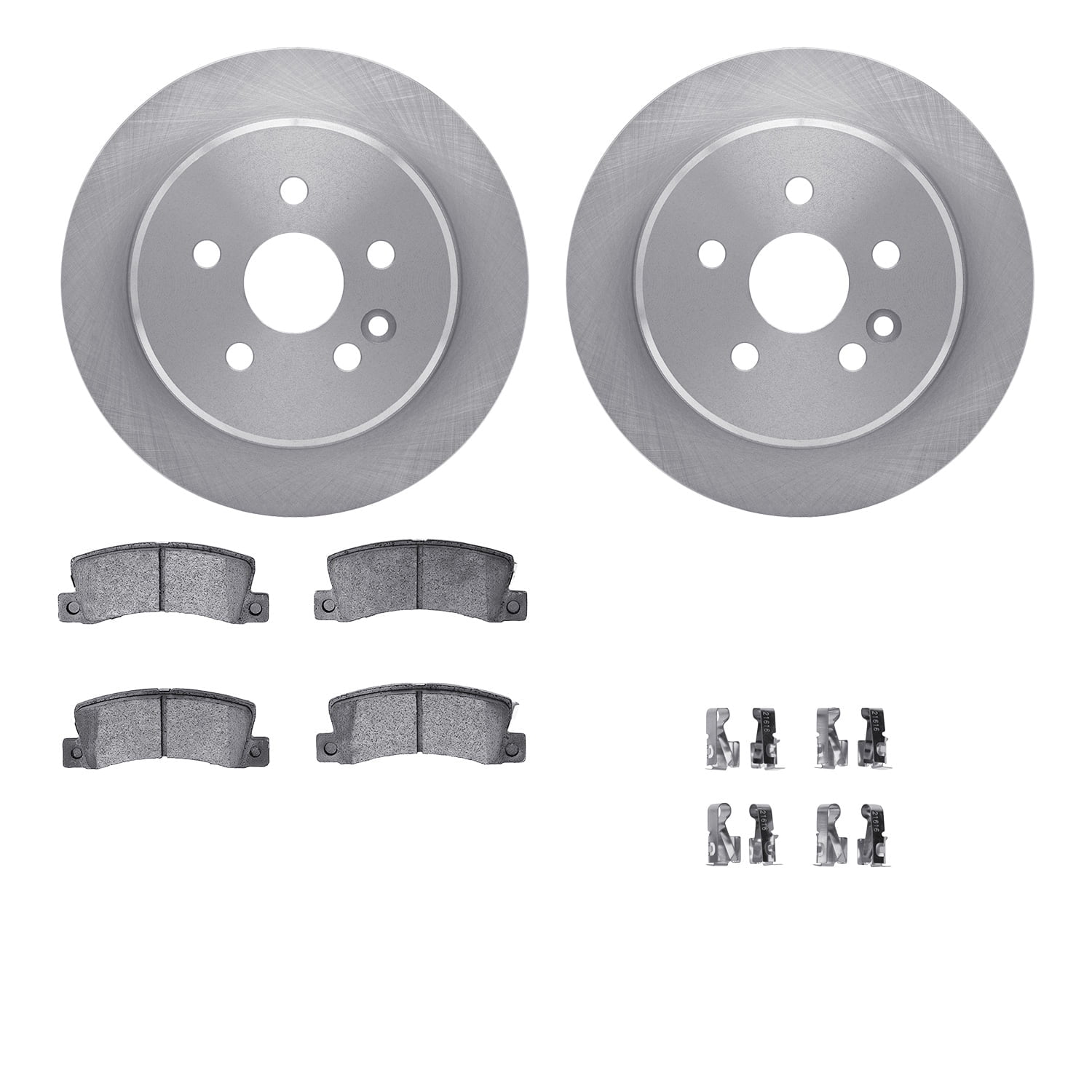 Dynamic Friction Company Rear Brake Rotors with 5000 Advanced Brake Pads includes Hardware 6512-76234