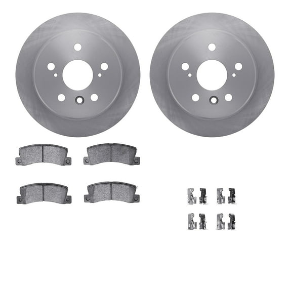 Dynamic Friction Company Rear Brake Rotors with 5000 Advanced Brake Pads includes Hardware 6512-76329