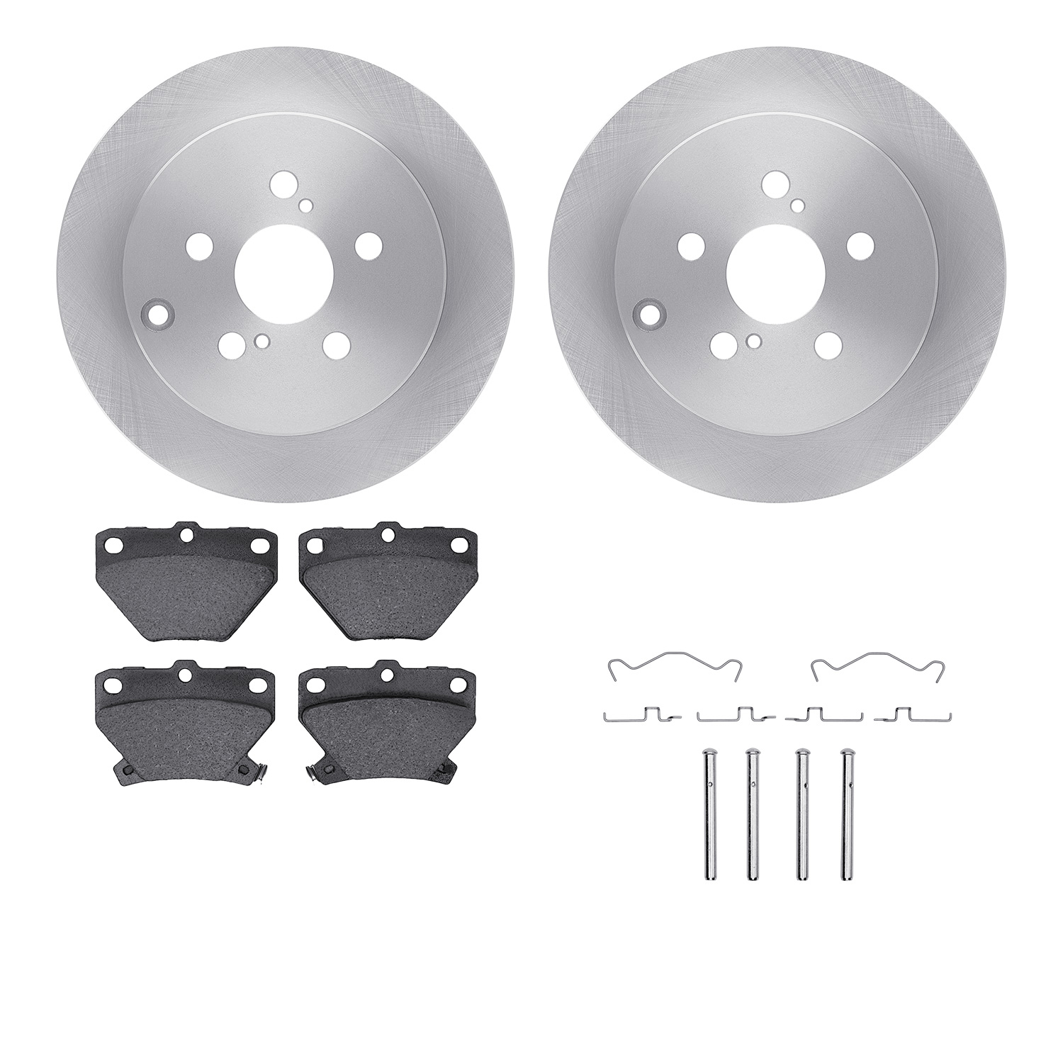 Dynamic Friction Company Rear Brake Rotors with 5000 Advanced Brake Pads includes Hardware 6512-76407