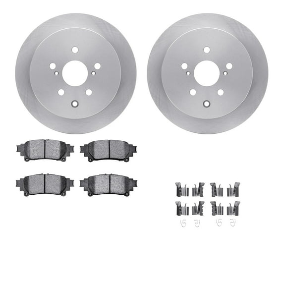 Dynamic Friction Company Rear Brake Rotors with 5000 Advanced Brake Pads includes Hardware 6512-76689