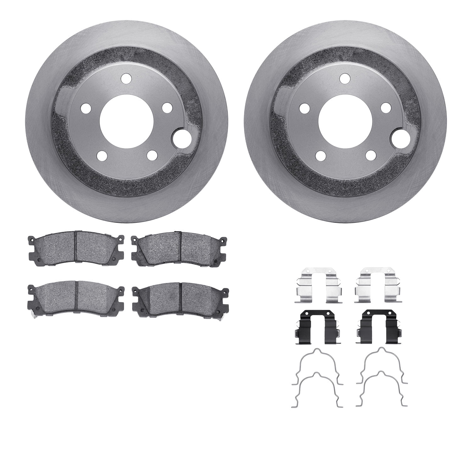 Dynamic Friction Company Rear Brake Rotors with 5000 Advanced Brake Pads includes Hardware 6512-80160