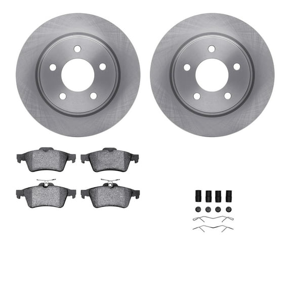 Dynamic Friction Company Rear Brake Rotors with 5000 Advanced Brake Pads includes Hardware 6512-80194