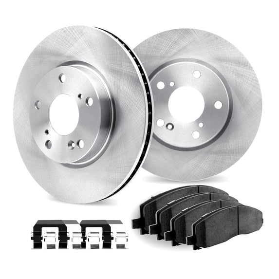 Dynamic Friction Company Rear Brake Rotors with 5000 Advanced Brake Pads includes Hardware - 6512-91005