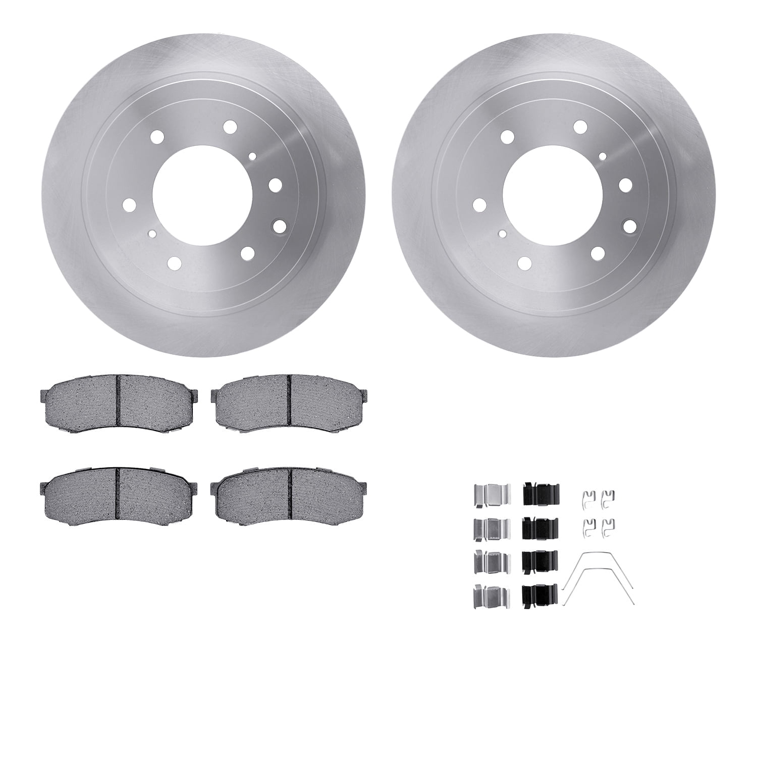 Dynamic Friction Company Rear Brake Rotors with 5000 Advanced Brake Pads includes Hardware 6512-92034