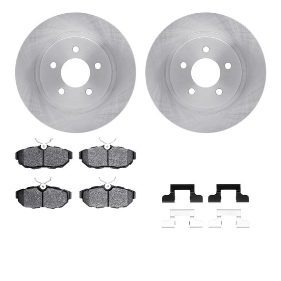 Dynamic Friction Company Rear Brake Rotors with 5000 Advanced Brake Pads includes Hardware 6512-99046
