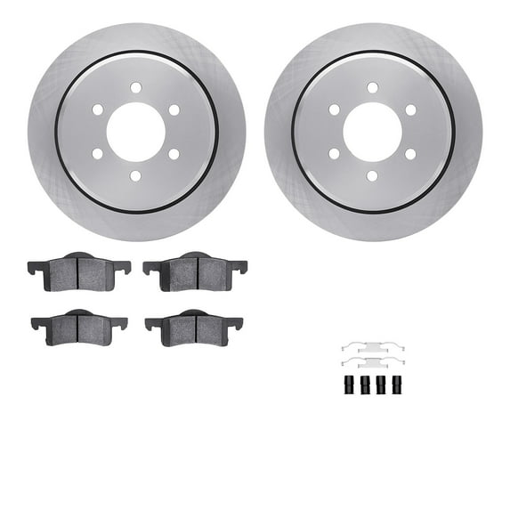 Dynamic Friction Company Rear Brake Rotors with 5000 Advanced Brake Pads includes Hardware 6512-99534