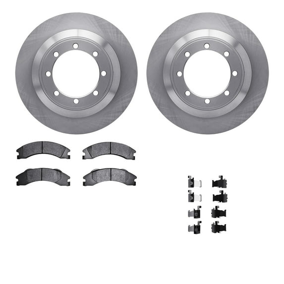 Dynamic Friction Company Rear Brake Rotors with 5000 Advanced Brake Pads includes Hardware 6512-99660