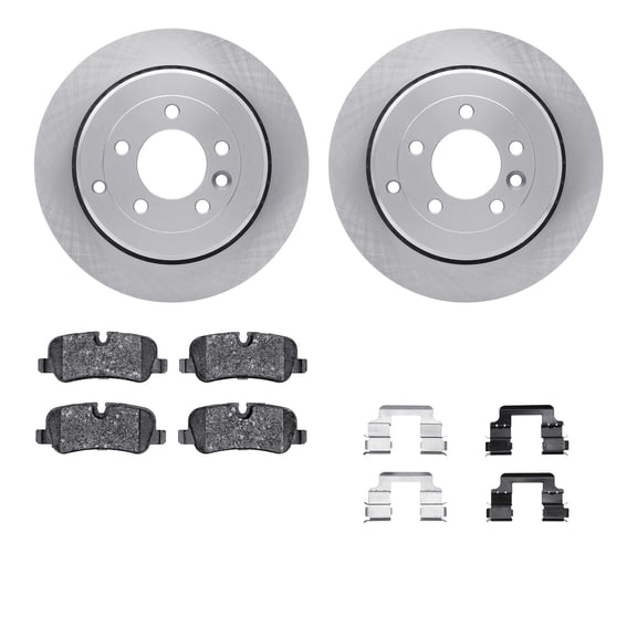 Dynamic Friction Company Rear Brake Rotors with 5000 Euro Ceramic Brake Pads includes Hardware 6612-11043