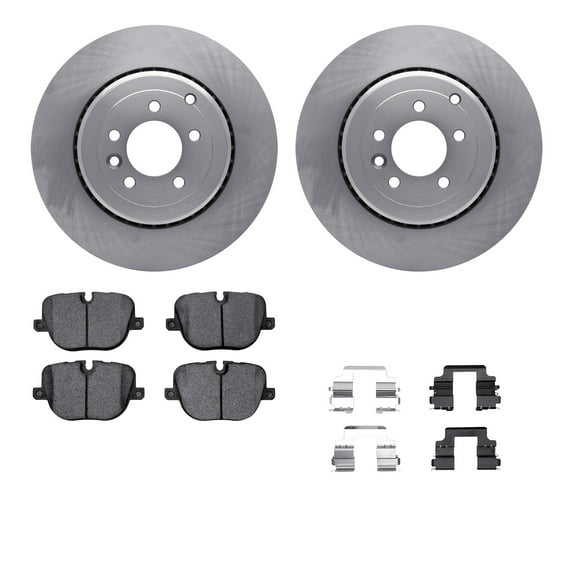Dynamic Friction Company Rear Brake Rotors with 5000 Euro Ceramic Brake Pads includes Hardware 6612-11079