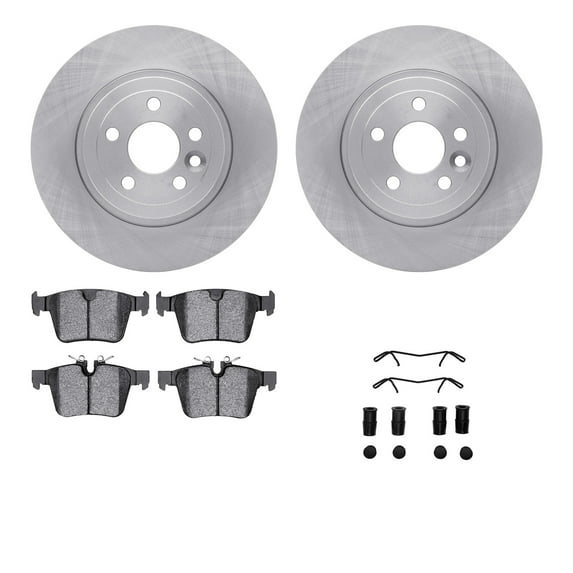 Dynamic Friction Company Rear Brake Rotors with 5000 Euro Ceramic Brake Pads includes Hardware 6612-11111