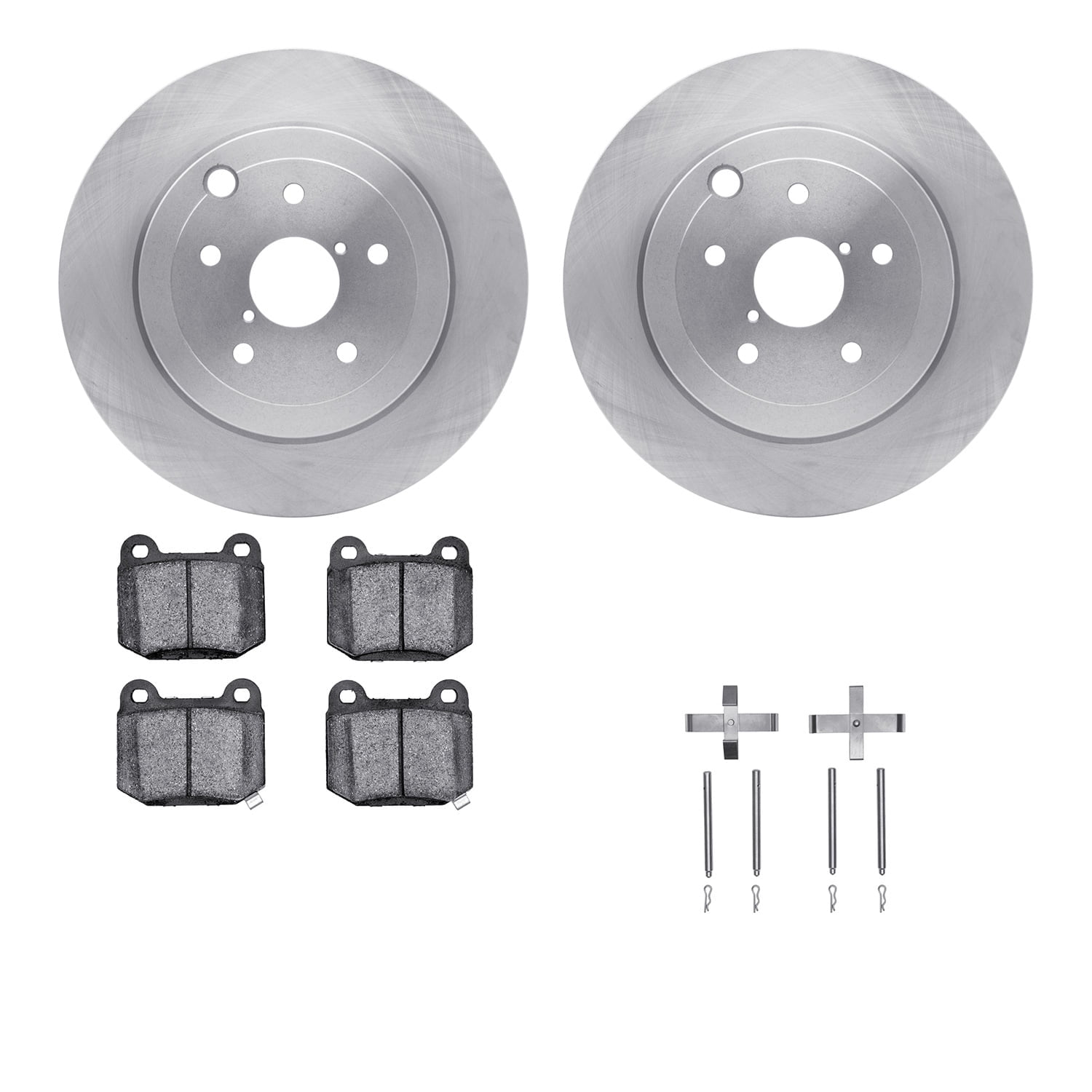 Dynamic Friction Company Rear Brake Rotors with 5000 Euro Ceramic Brake Pads includes Hardware 6612-13031
