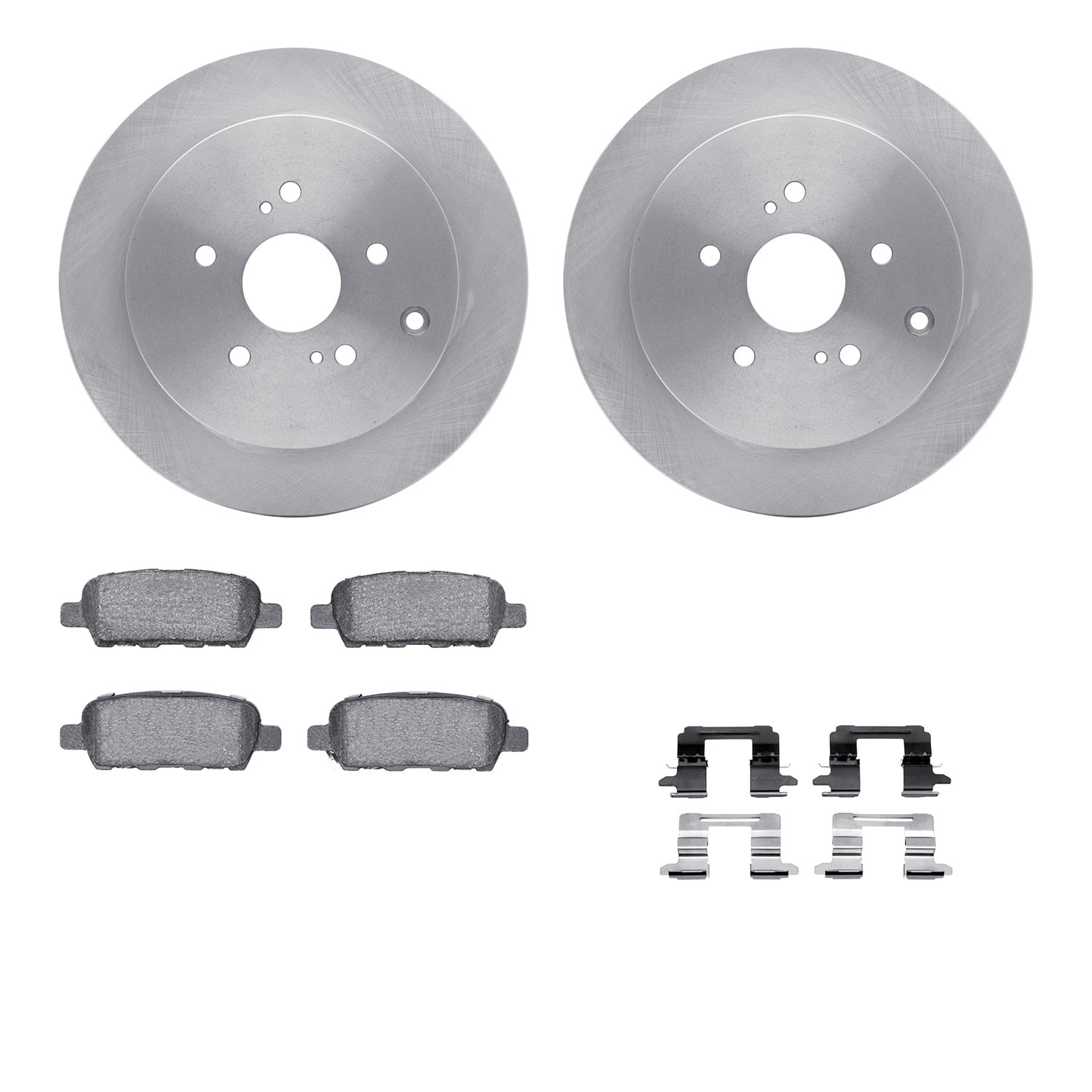Dynamic Friction Company Rear Brake Rotors with 5000 Euro Ceramic Brake Pads includes Hardware - 6612-16007