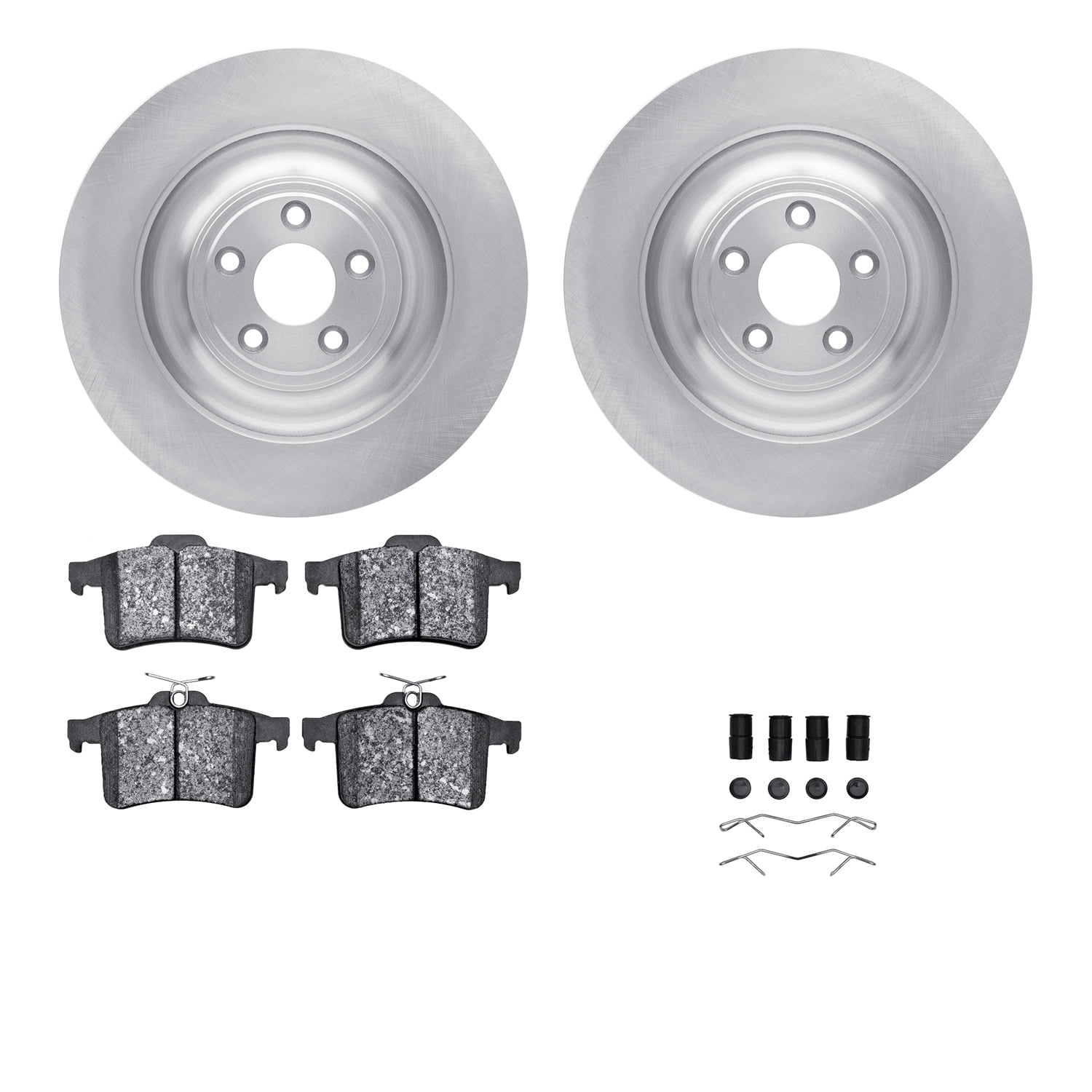 Dynamic Friction Company Rear Brake Rotors with 5000 Euro Ceramic Brake Pads includes Hardware 6612-20083